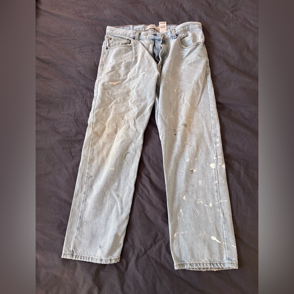 Levi's Classic Straight Jeans with paint splatter